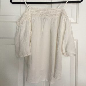 White Cold Shoulder Top